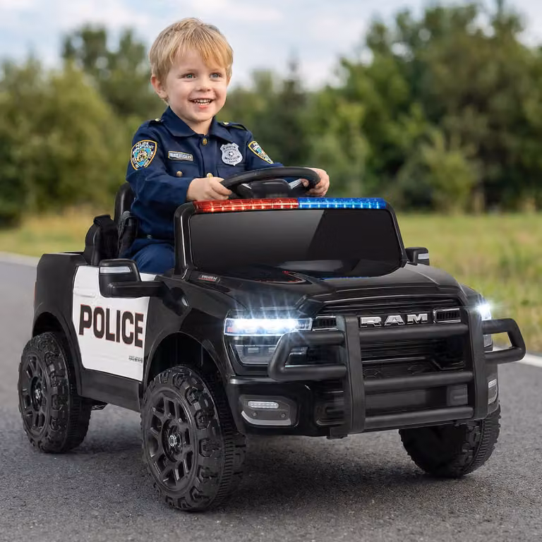 Costway Macchina elettrica 12V per bambini con telecomando, velocità regolabile e avvio morbido, Veicolo cavalcabile con luci e suoni disponibile in blu, rosso o nero