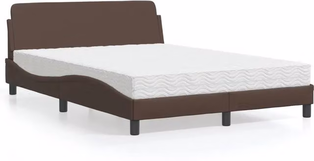 Letto con Materasso Dover vidaXL in Similpelle Marrone L/P/H: 120 x 200 cm – 2