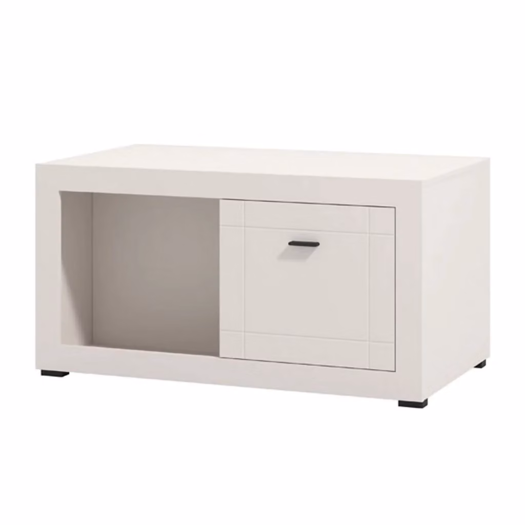 Tavolino da salotto DMORA Vervio bianco con 3 vani, L: 101 cm, P: 58 cm, H: 53.5 cm – 2