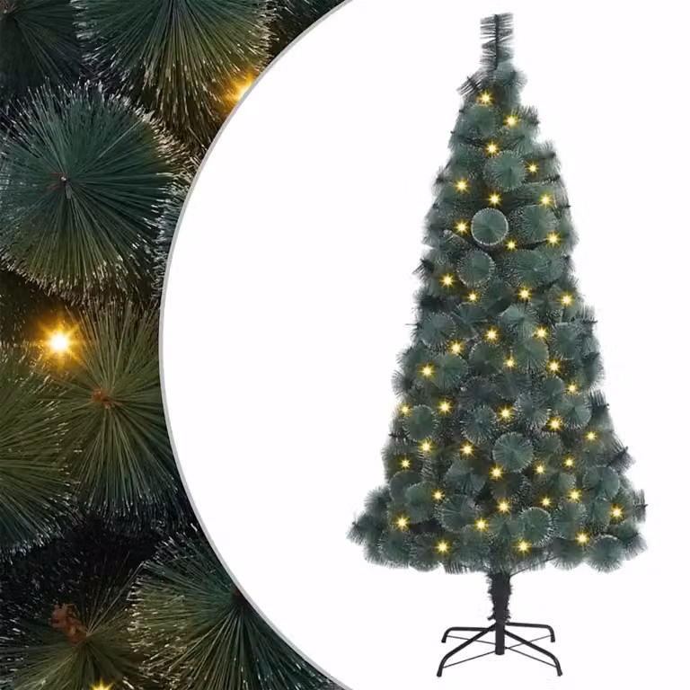 vidaXL Albero di Natale artificiale preilluminato Verde 180 cm PET