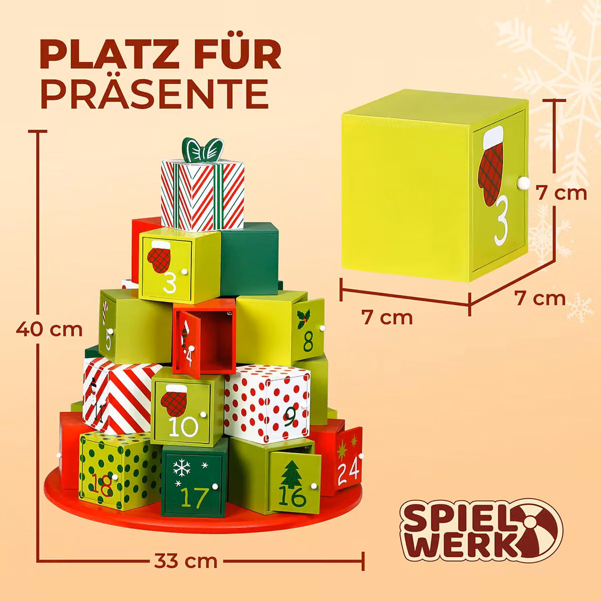 Calendario dell'avvento Spielwerk in legno multicolore XL per adulti – 4