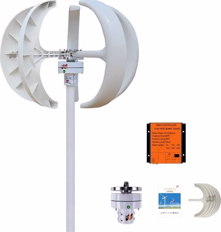 Generatore di turbine eoliche, funzionamento a bassa rumorosità, design ad asse verticale, 400W white-a, 400W-a, 12V
