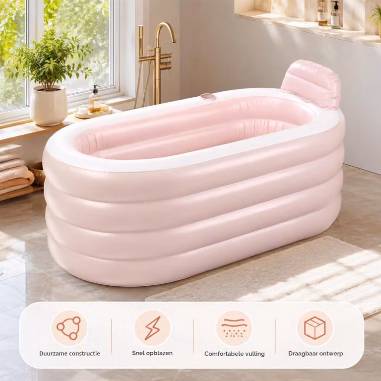 Vaschetta da bagno gonfiabile elettrica - 160 cm di lunghezza - PVC rosa - Autoportante