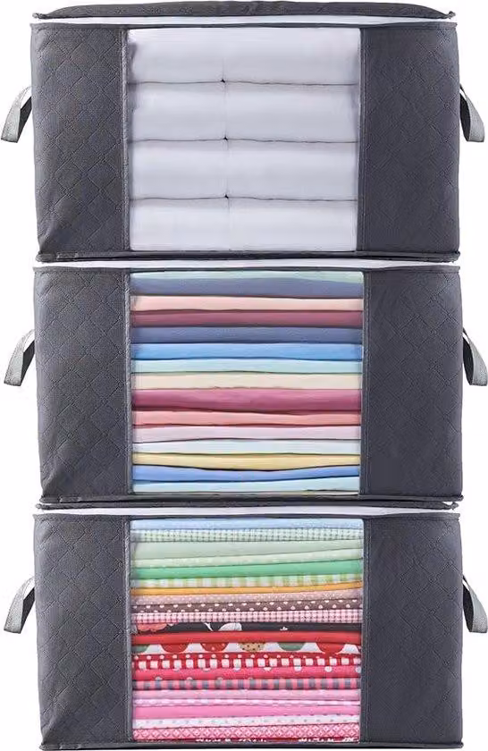 Contenitore per vestiti con coperchio e scomparto portaoggetti
