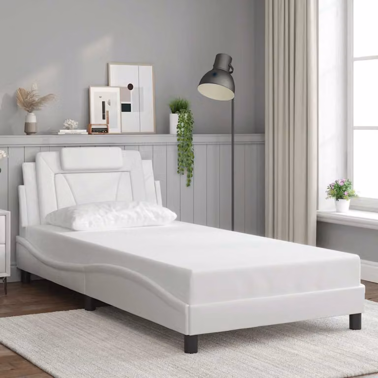 Giroletto Viana vidaXL in similpelle bianco per adulti, L/P/H: 200 x 100 x 74,5 cm