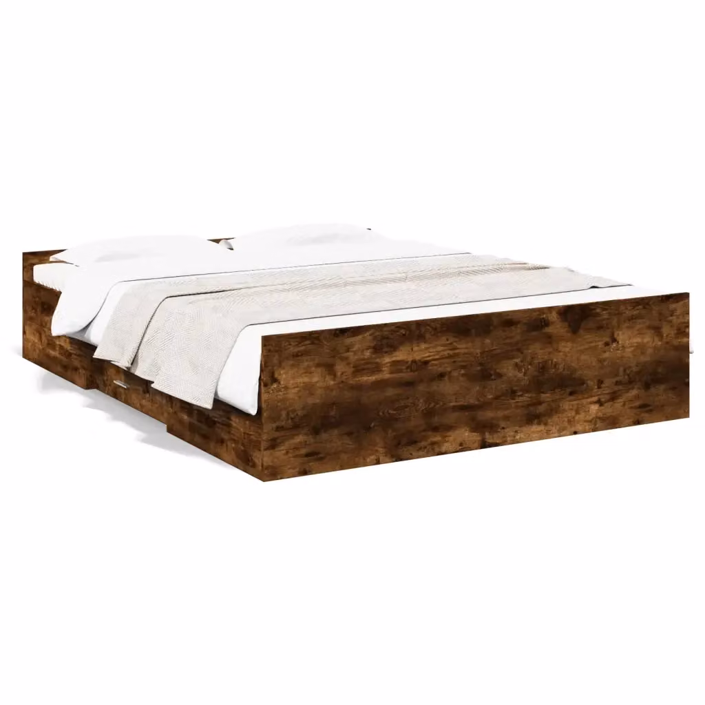 Giroletto con cassetti vidaXL in legno multistrato color rovere fumo L/P/H: 203 x 150 x 40 cm – 2