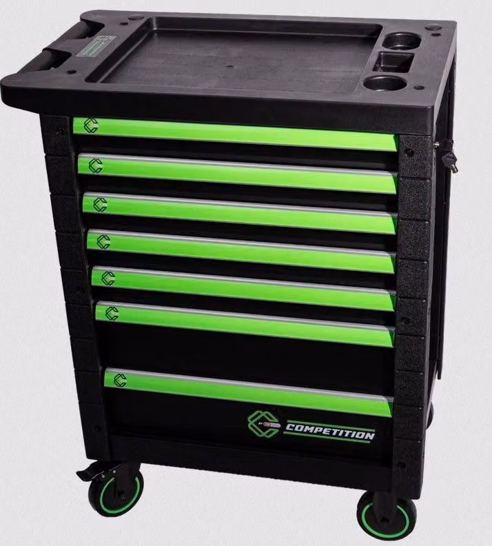 Carrello da officina COMPETITION con 7 cassetti e 119 utensili di prima qualità