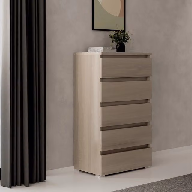 Cassettiera 5 cassetti 75x40x127 MONTATA colore olmo