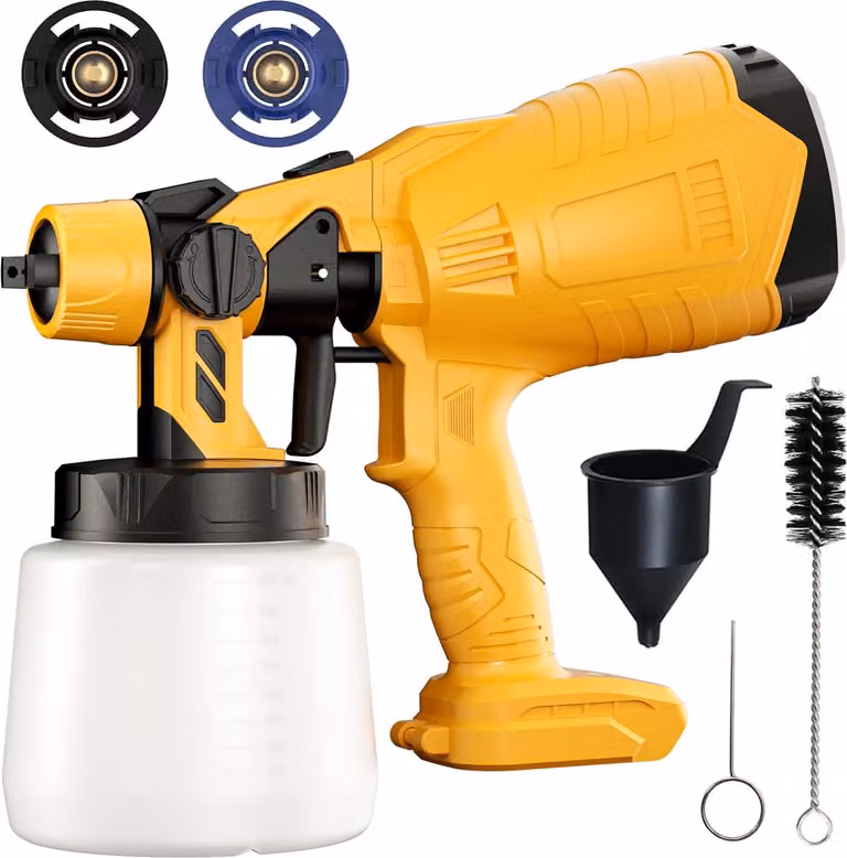 Pistola di verniciatura a batteria, per batterie DeWalt 20V, beige, per parete e auto, compatibile con 9,0Ah