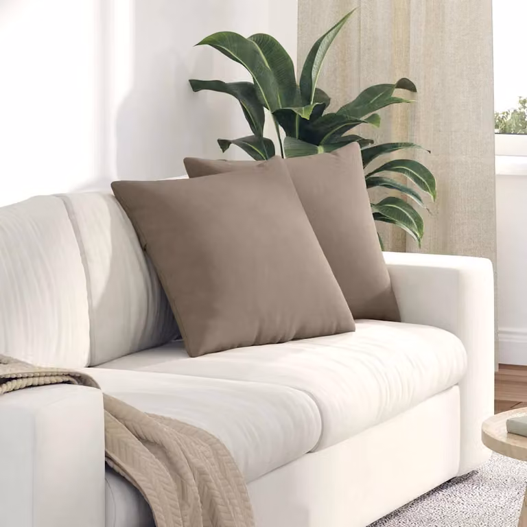 Set di 2 cuscini da divano quadrati vidaXL in tessuto con fodera rimovibile, L 50 cm x P 50 cm x H 50 cm