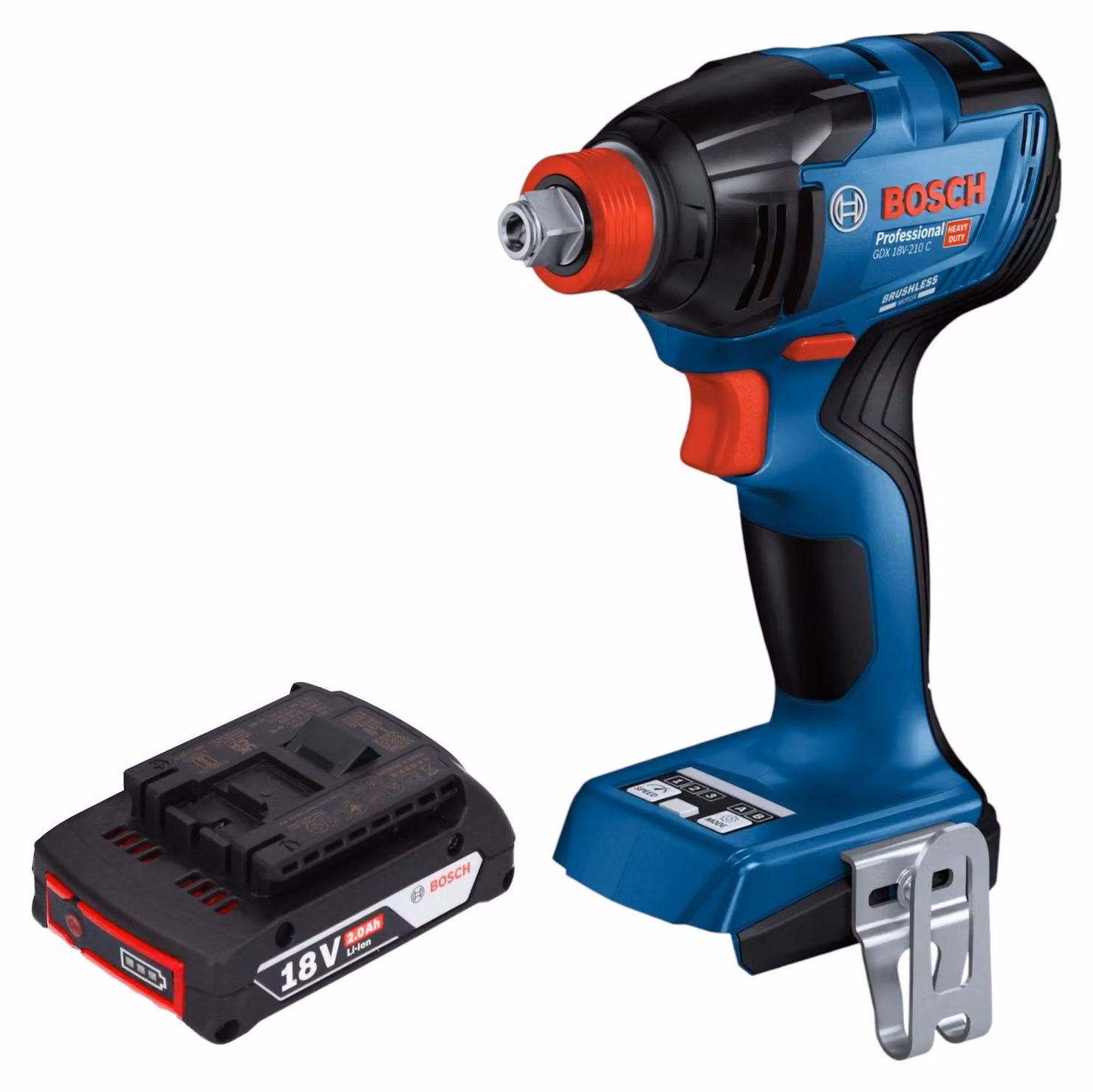 Bosch GDX 18V-210 C Avvitatore a impulsi professionale a batteria 18 V 210 Nm brushless + 1x batteria ricaricabile 2,0 Ah - senza caricabatterie