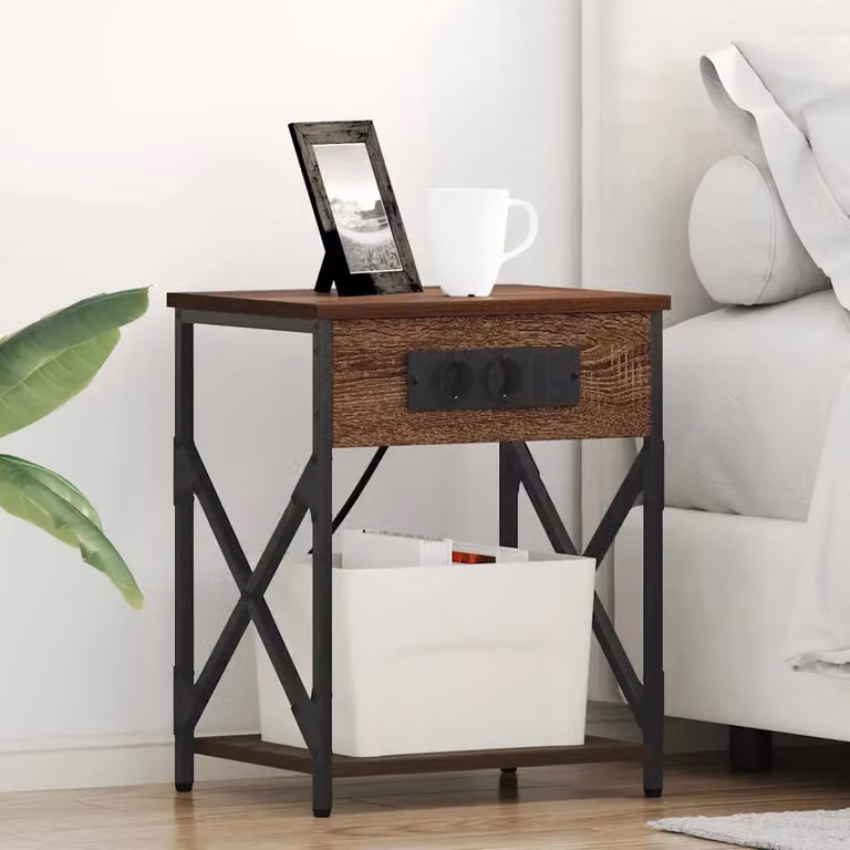 vidaXL Armadio da Notte in Stile Rustico Marrone L: 41 cm, P: 31 cm, H: 51 cm