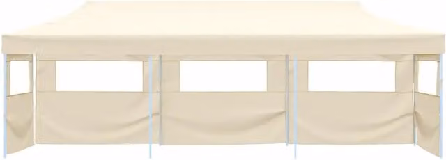 Tenda Pieghevole Pop-Up con 5 Pareti Laterali 3x9 m Crema 44975