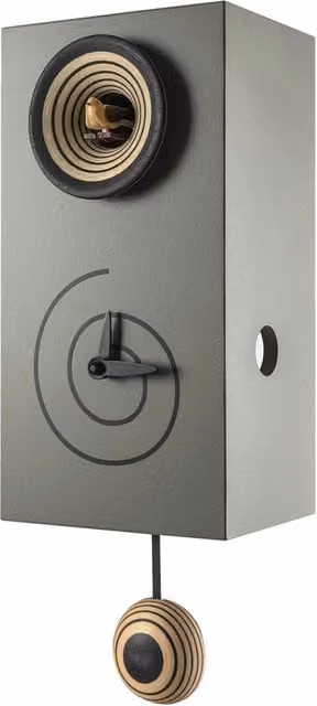 Orologio a Cucù da Parete 13X25X12Cm Pirondini Italia Spirale Grigio Cemento