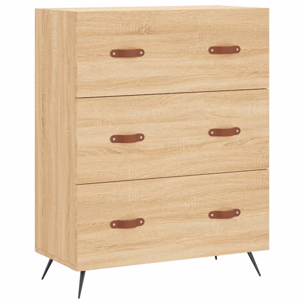 Cassettiera Rovere Sonoma 69,5x34x90 cm in Legno Multistrato