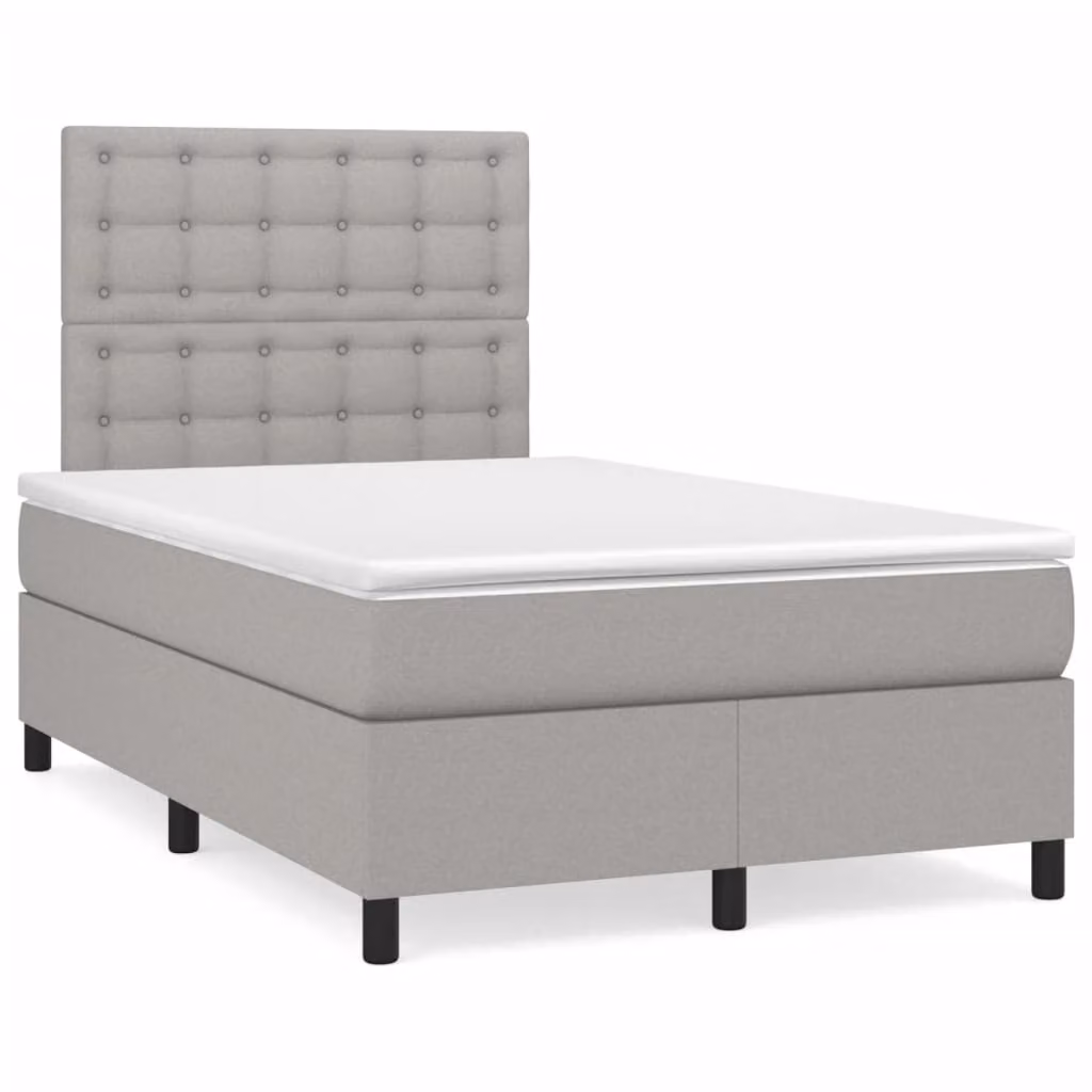 Maison Exclusive - Letto a Molle Materasso e LED Grigio Chiaro 120x190 cm Tessuto