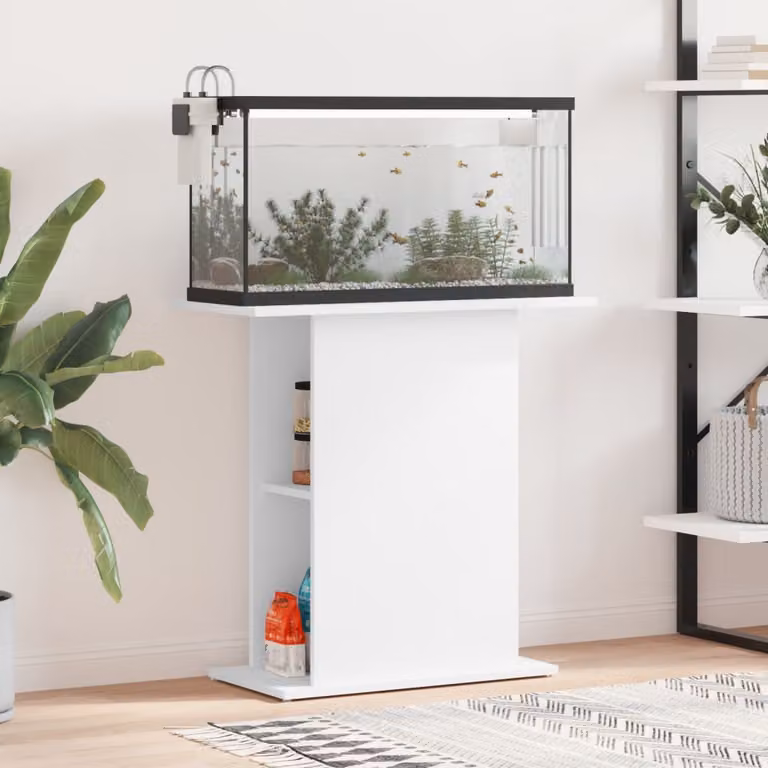 vidaXL Supporto per acquario in legno ingegnerizzato bianco L: 75 cm, P: 36 cm, H: 72,5 cm