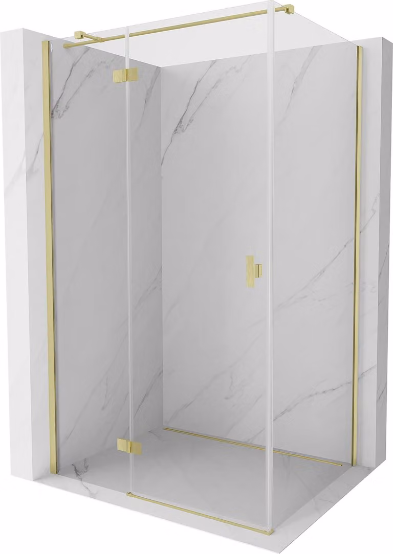 Mexen Mist-H T cabina doccia battente sinistra 75 x 85 cm, trasparente, oro spazzolato - 8A5T-075-085-55-00-L