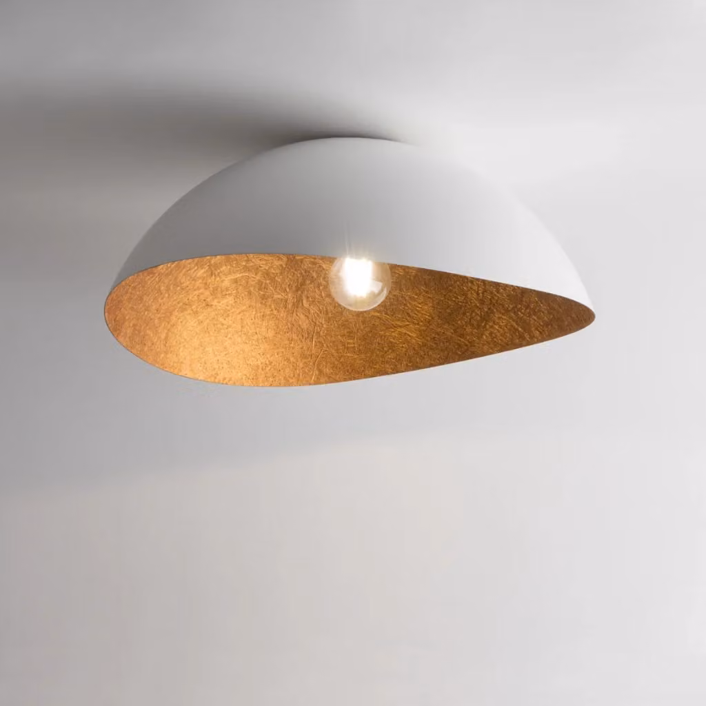 Plafoniera Solaris Sigma Lighting tonda in metallo bianco e rame, Ø 48 cm, attacco E27 – 2