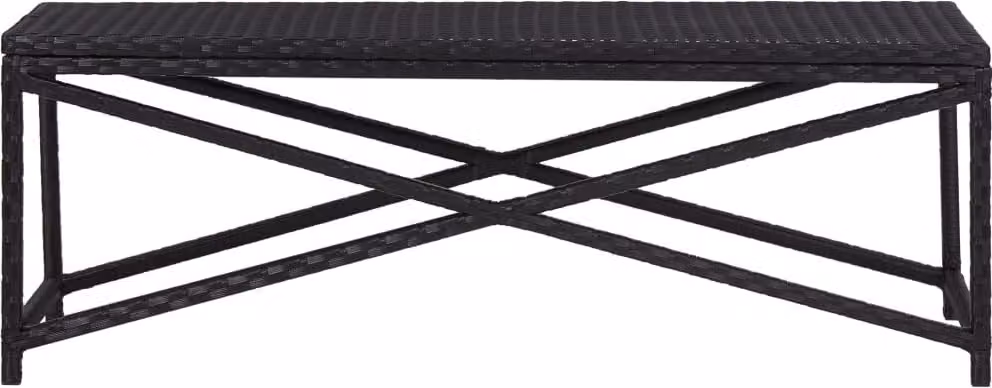 Panchina da Giardino 120 cm in Polyrattan Nero
