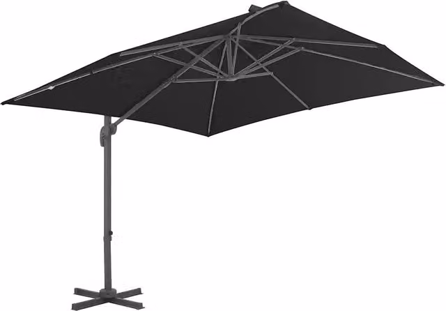Ombrellone a Sbalzo-Ombrello da giardino Palo in Alluminio 300x300 cm Antracite
