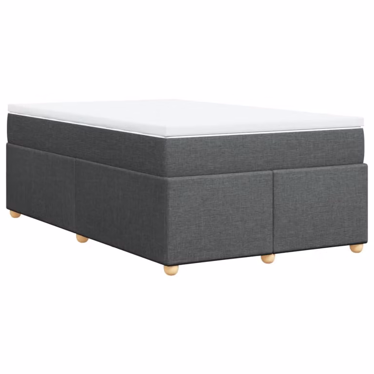Giroletto a Molle con Materasso Grigio Scuro 120x190cm Tessuto