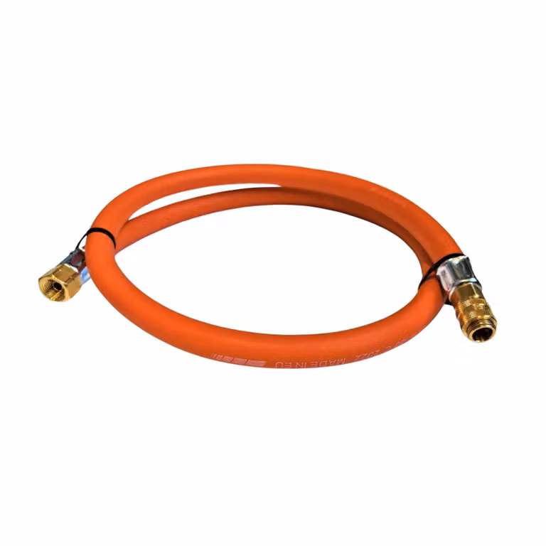 Tubo flessibile per gas propano-butano Zatechs 5 m 20 bar Ø9 mm DN 5 tipo 21 - 3/8" pollici attacco LKS con raccordo rapido (manicotto) RQS Tubo flessibile per gas per barbecue a gas