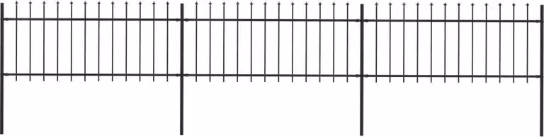 Recinzione da Giardino con Punta a Lancia in Acciaio 537x80 cm Nero