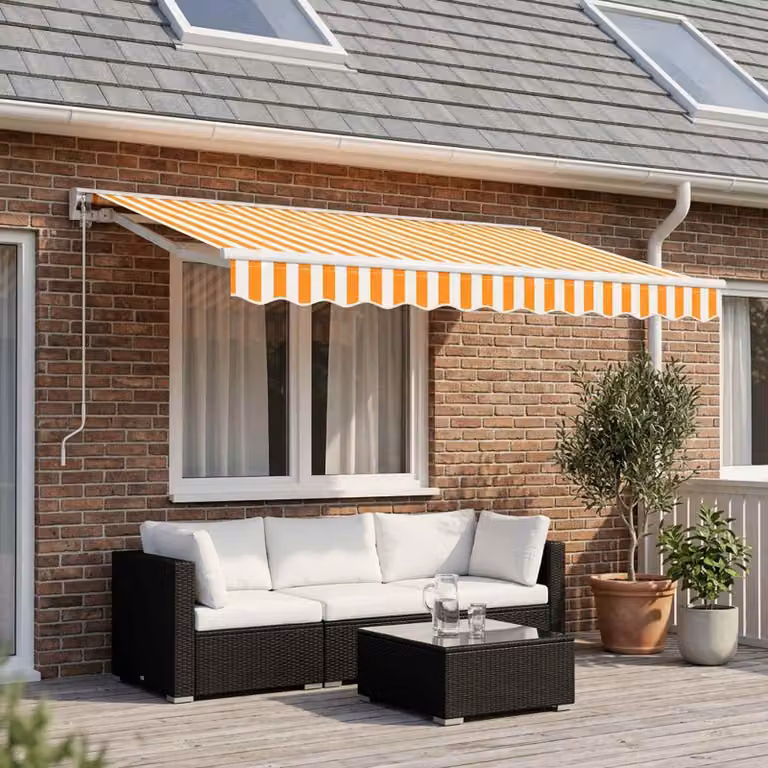 vidaXL Tessuto di Ricambio per Tenda da Sole Giallo e Bianco 300x250cm