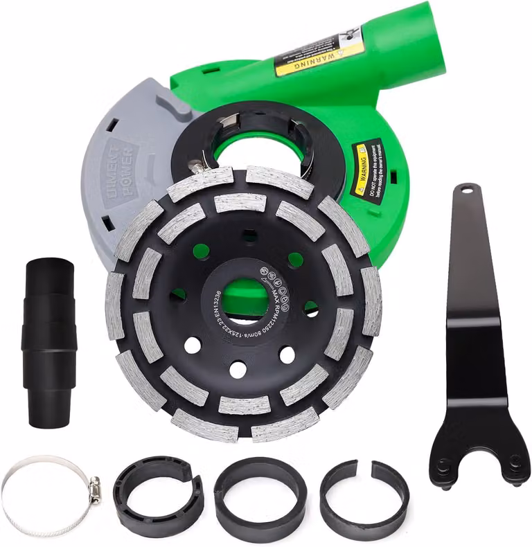 Cappa aspirante per smerigliatrice angolare, da 115 mm a 125 mm, con disco da taglio diamantato da 125 mm x 22,2 mm, per lavori di ristrutturazione