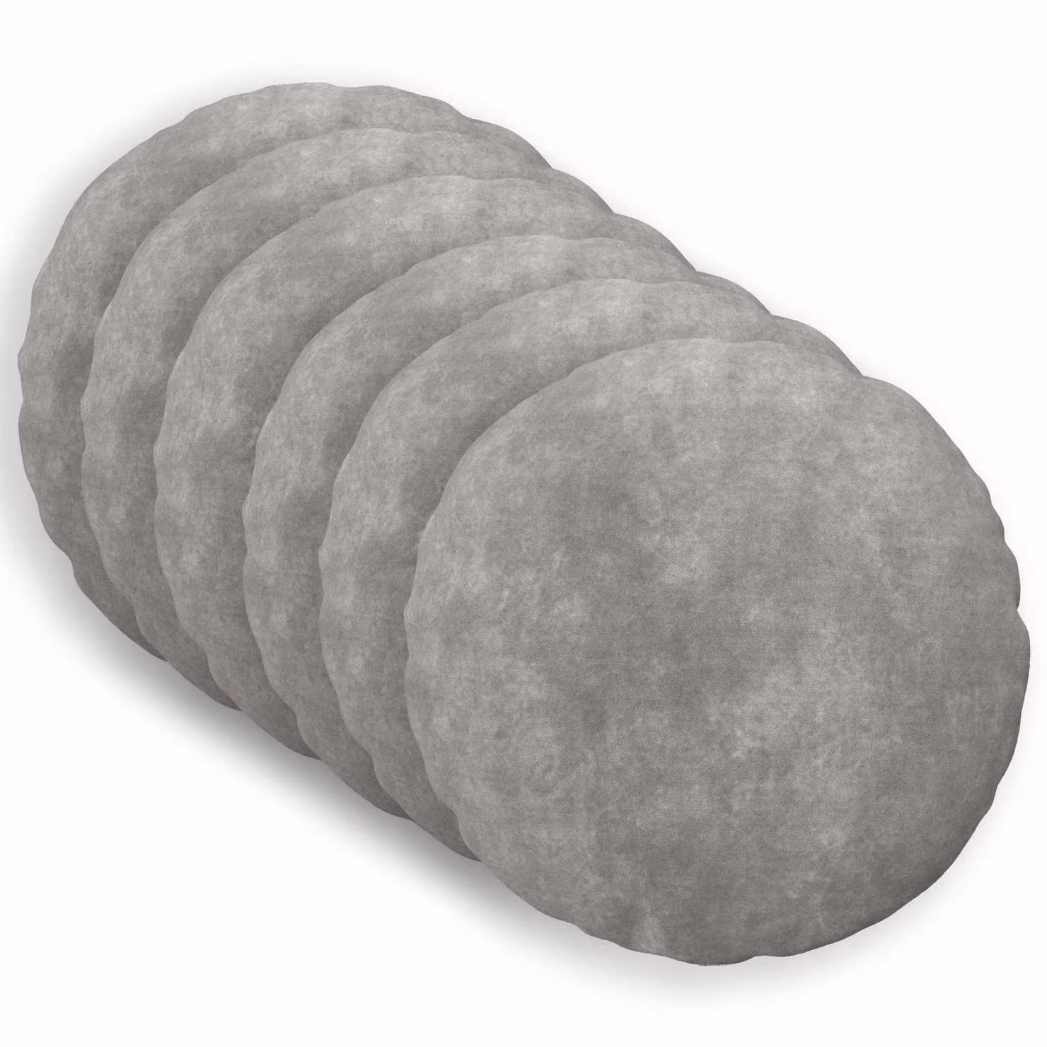vidaXL Federa 6 pcs HEERLEN Grigio Chiaro Ø 30 cm Fleece in microfibra
