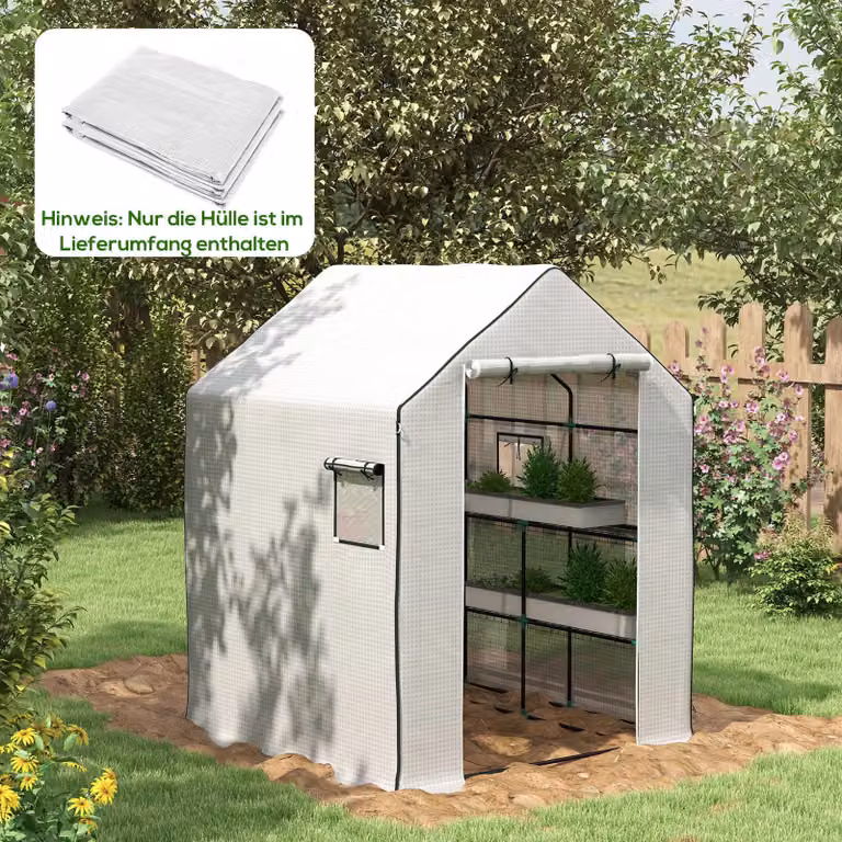 Copertura per serra - Pellicola di ricambio - Protezione UV - Finestre laterali - Porta avvolgibile