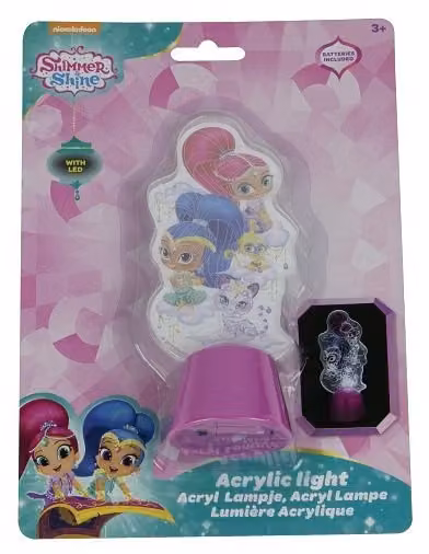 lampada acrilica shimmer and shine 13 cm rosa