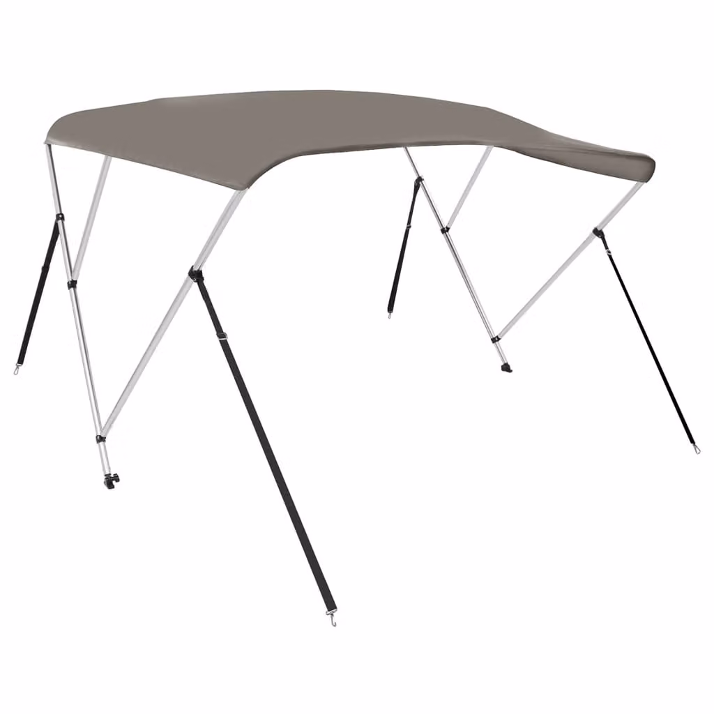 Bimini di Prua con Tendalino 3 Archi Grigio 183x160x137 cm