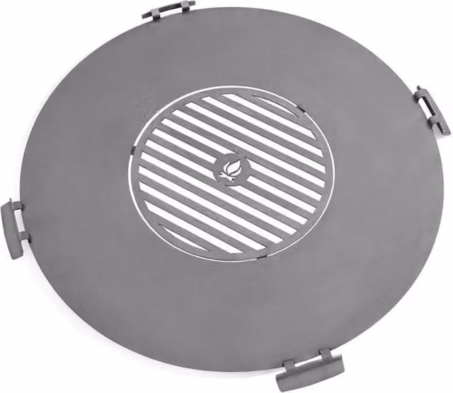 Barbecue Piastra per braciere in acciaio inox da 82 cm con griglia da 40 cm e 4 manici