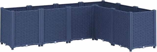 Fioriera | Cassetta per fiori | Vaso da Giardino Grigio Blu 160x120x53 cm in PP