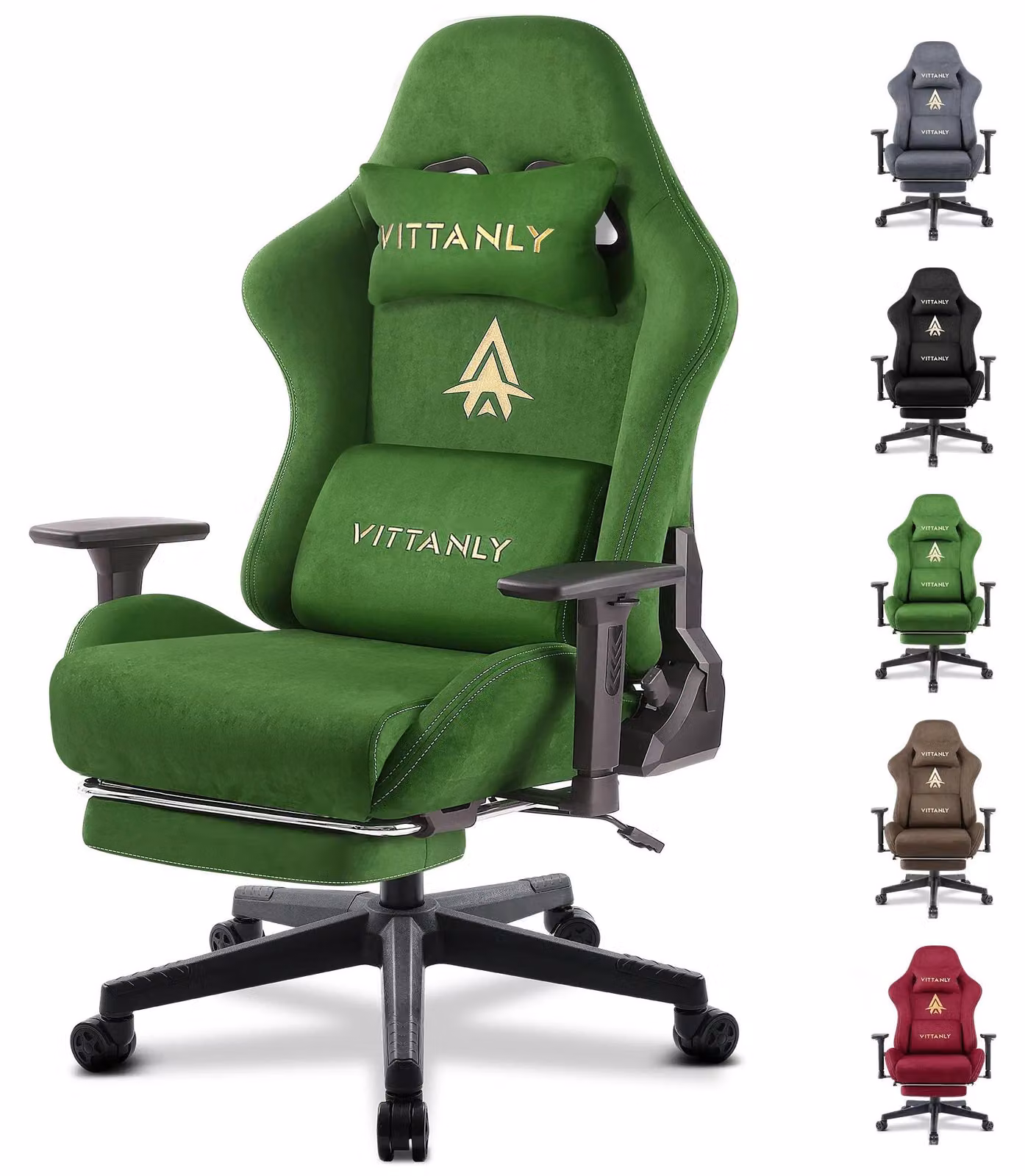 Sedia da gaming – Design ergonomico – Schienale regolabile da 90 a 155° – Con poggiapiedi