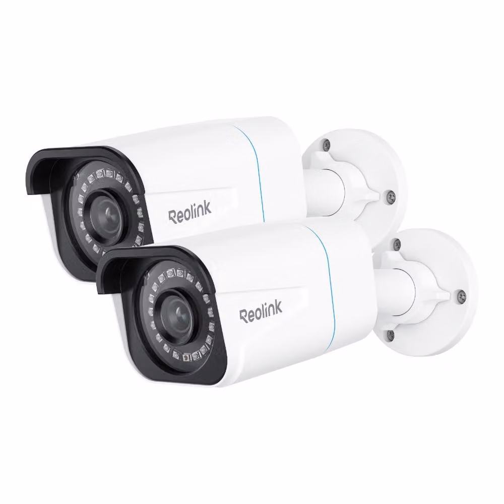 Reolink RLC-810A, telecamera di sorveglianza per esterni 4K 8MP PoE, rilevamento persone/veicoli/animali, registrazione audio, visione notturna, IP66, time lapse, confezione da 2 pz