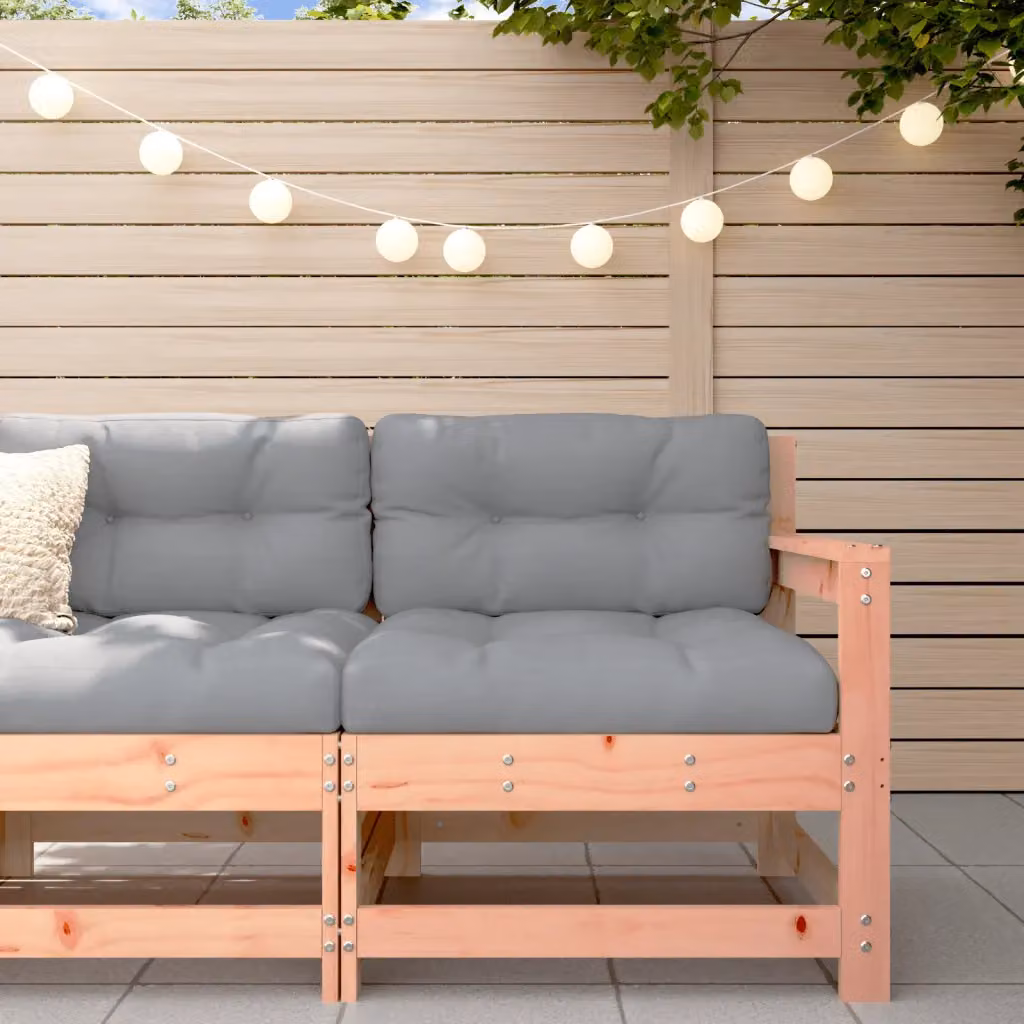 vidaXL Divano Angolare da Giardino in Legno Massello di Douglas, Colore Marrone o Grigio