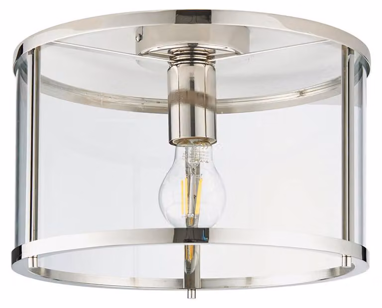 Lampada a sospensione HOPTON in nichel, 1xE27x20W, vetro, dimensioni: 21,5x31x31 cm, IP20, Endon