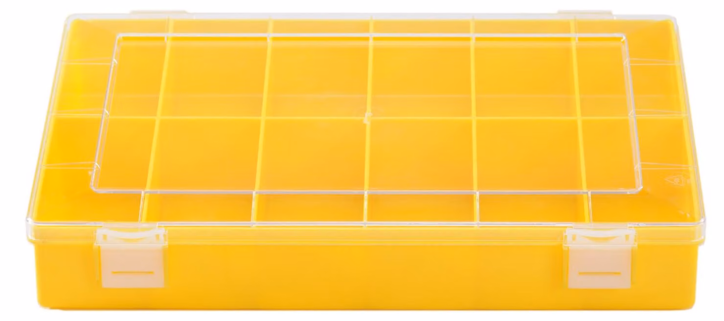 Scatola d'assortimento PS, 12 scomparti, giallo