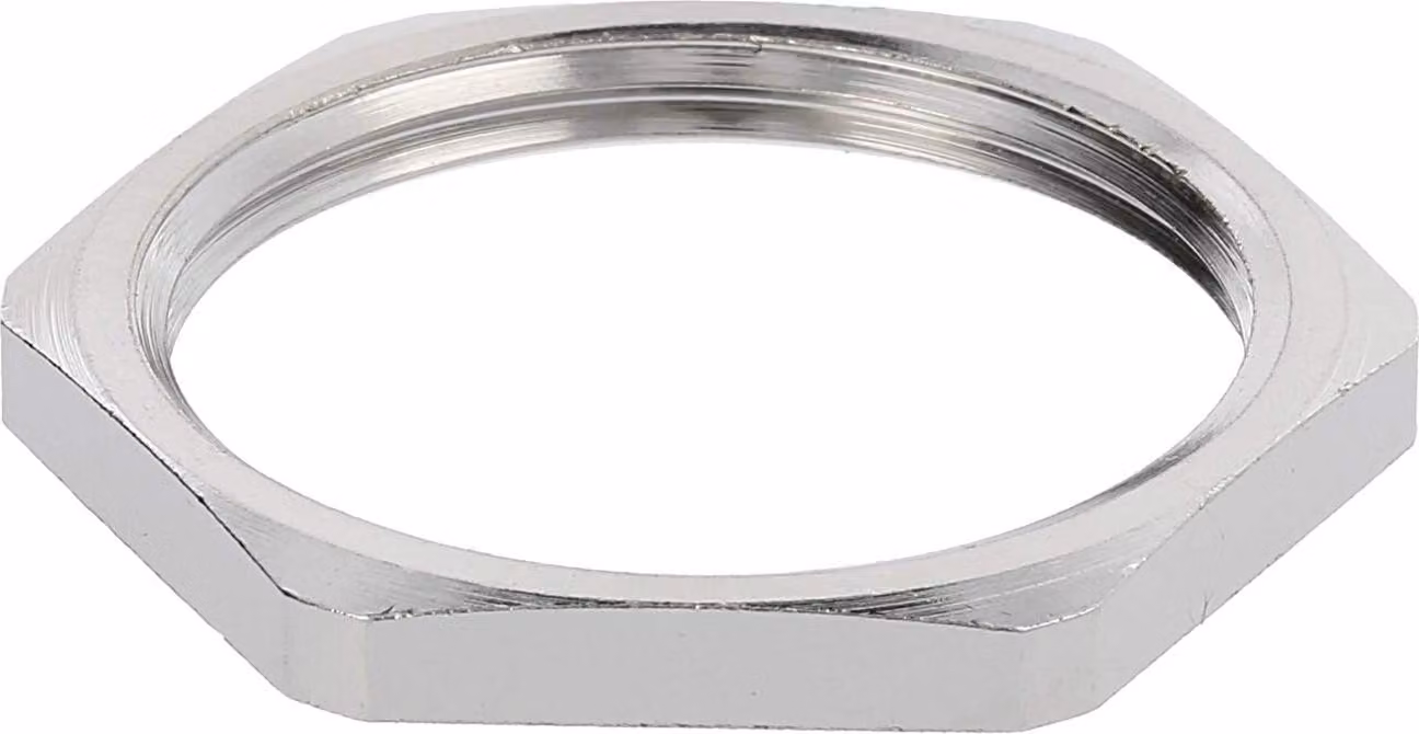 WISKA, dado di controfilettatura PG21x1,588, modello GMS-21, esagonale, in ottone (CuZn) nichelato, colore argento - 1 pezzo