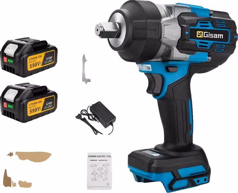 Chiave elettrica, coppia 2800 N·m, compatibile con batterie da 18 V, 2 batterie in confezione di cartone