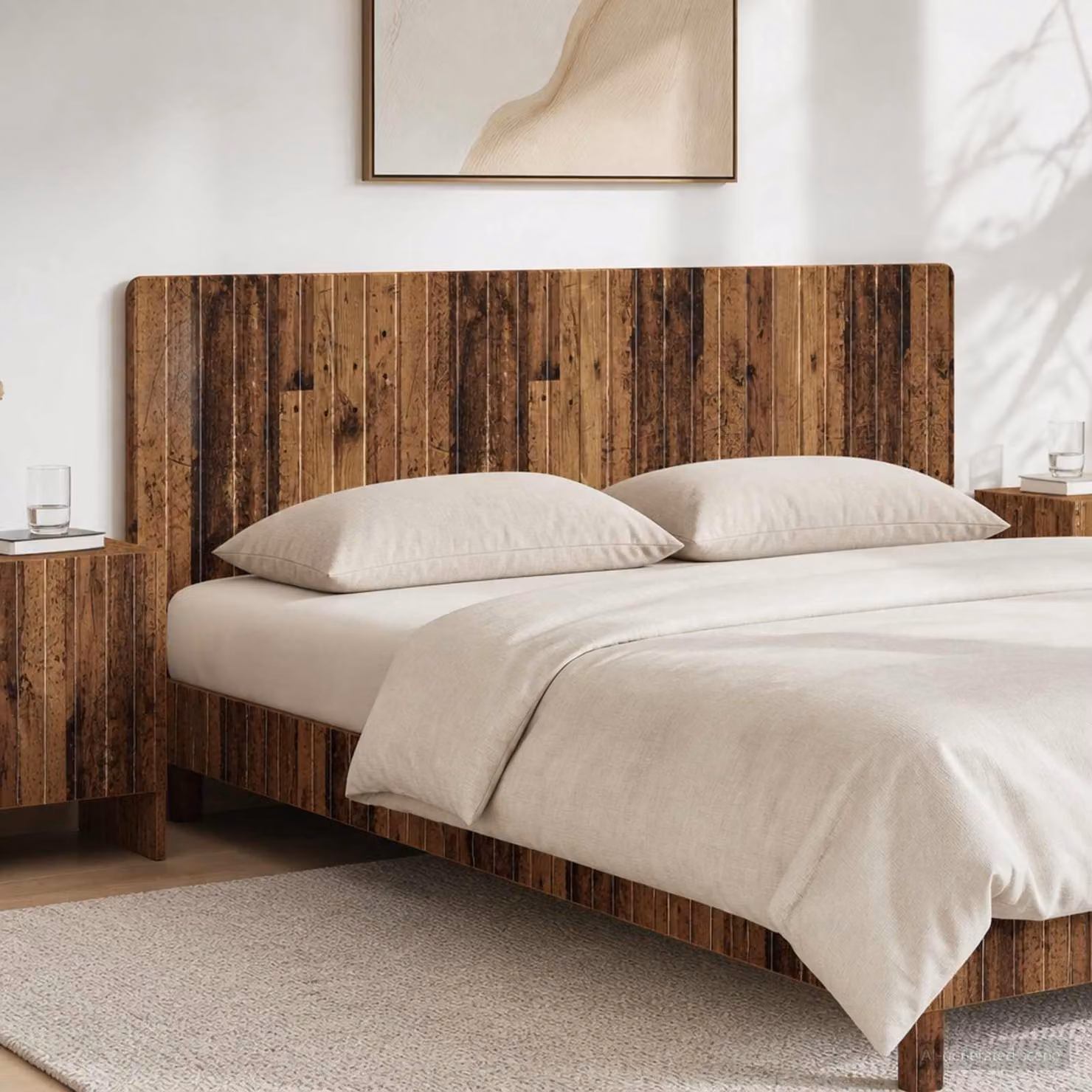 Testiera da muro vidaXL ZWOLLE in legno ingegnerizzato marrone con mensola integrata L: 180 cm, H: 50 cm, P: 15,8 cm