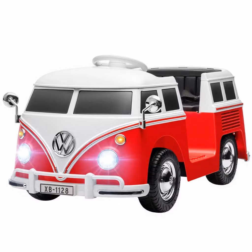 Auto Elettrica per Bambini Volkswagen T1 con Lettore MP3 in Metallo e Polipropilene, Rosso, L 89 x P 49 x H 41.5 cm – 2