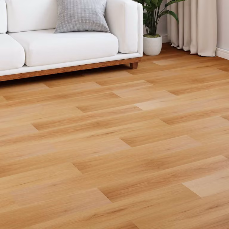 vidaXL Pavimento in laminato effetto bambù naturale colore beige, confezione da 5 pezzi, L: 100,5 cm, P: 20,5 cm, H: 0,8 cm