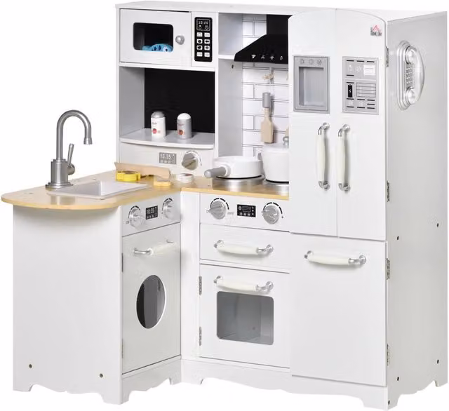 Cucina Giocattolo in Legno Bianco GIORDANOSHOP L/P/H: 82 x 65 x 87 cm – 1