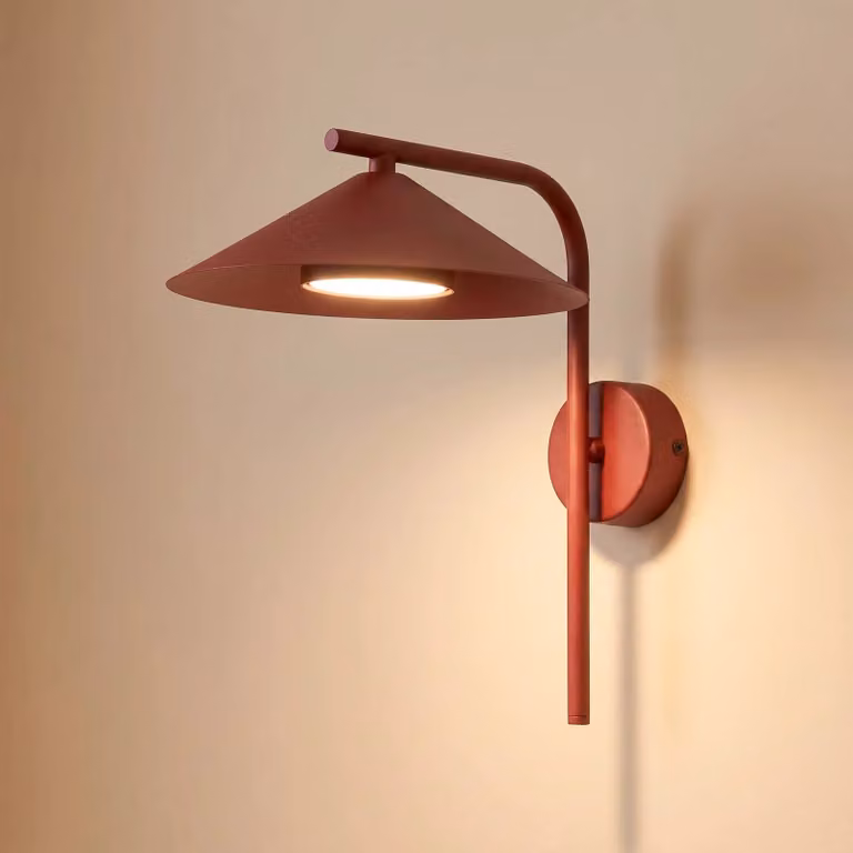 Applique da parete Lume S TK Lighting, dimmerabile, Rosso, Soggiorno / Sala da pranzo, Metallo, Moderno, Applique