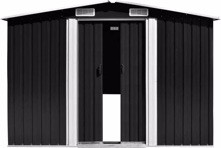 Casetta da Giardino 257x298x178 cm in Metallo Antracite