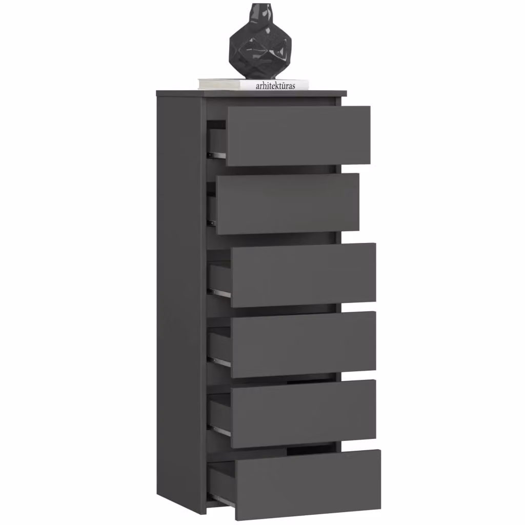 Cassettiera AKORD CL6 Grigia Grafite con 6 cassetti L/P/H: 40 x 35 x 109 cm – 2